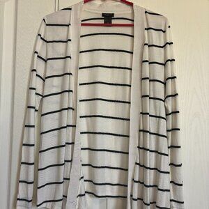 Ann Taylor Cardigan - Black and White stripes sz MP